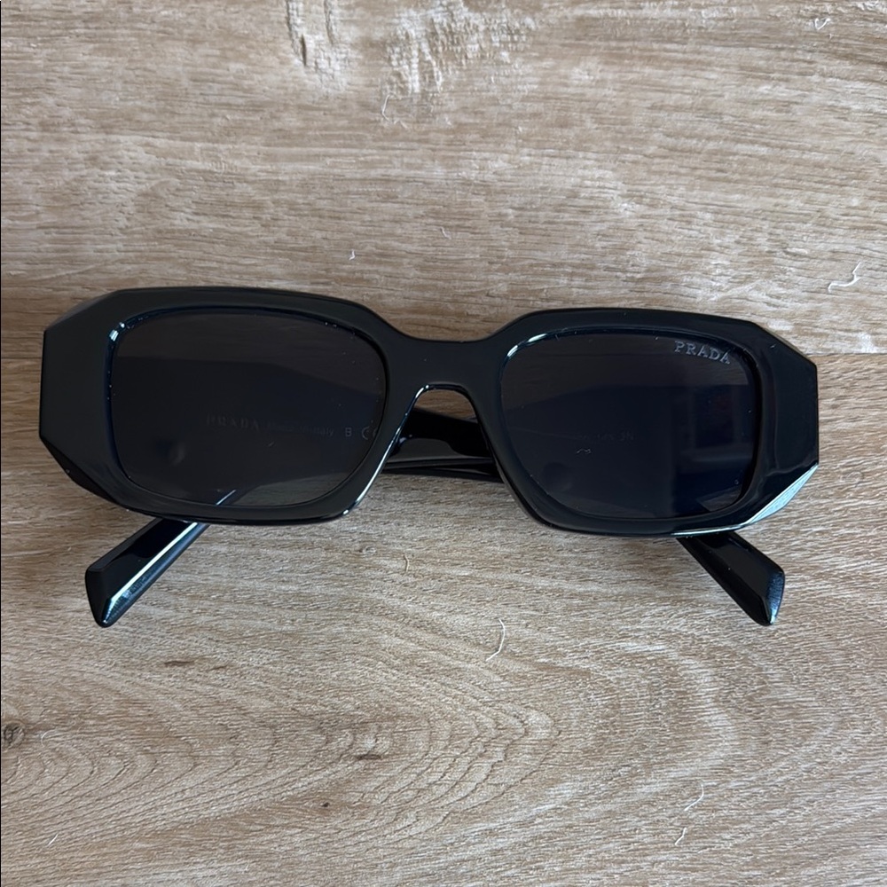 Prada Black Rectangular Sunglasses Modern Design